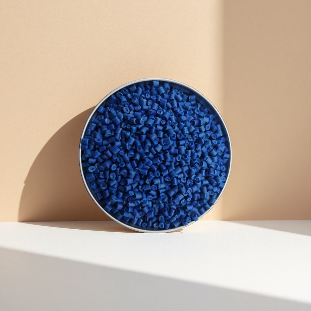 Blue granular plastic particles, general-purpose PP polypropylene raw material, granular industrial material Specification image