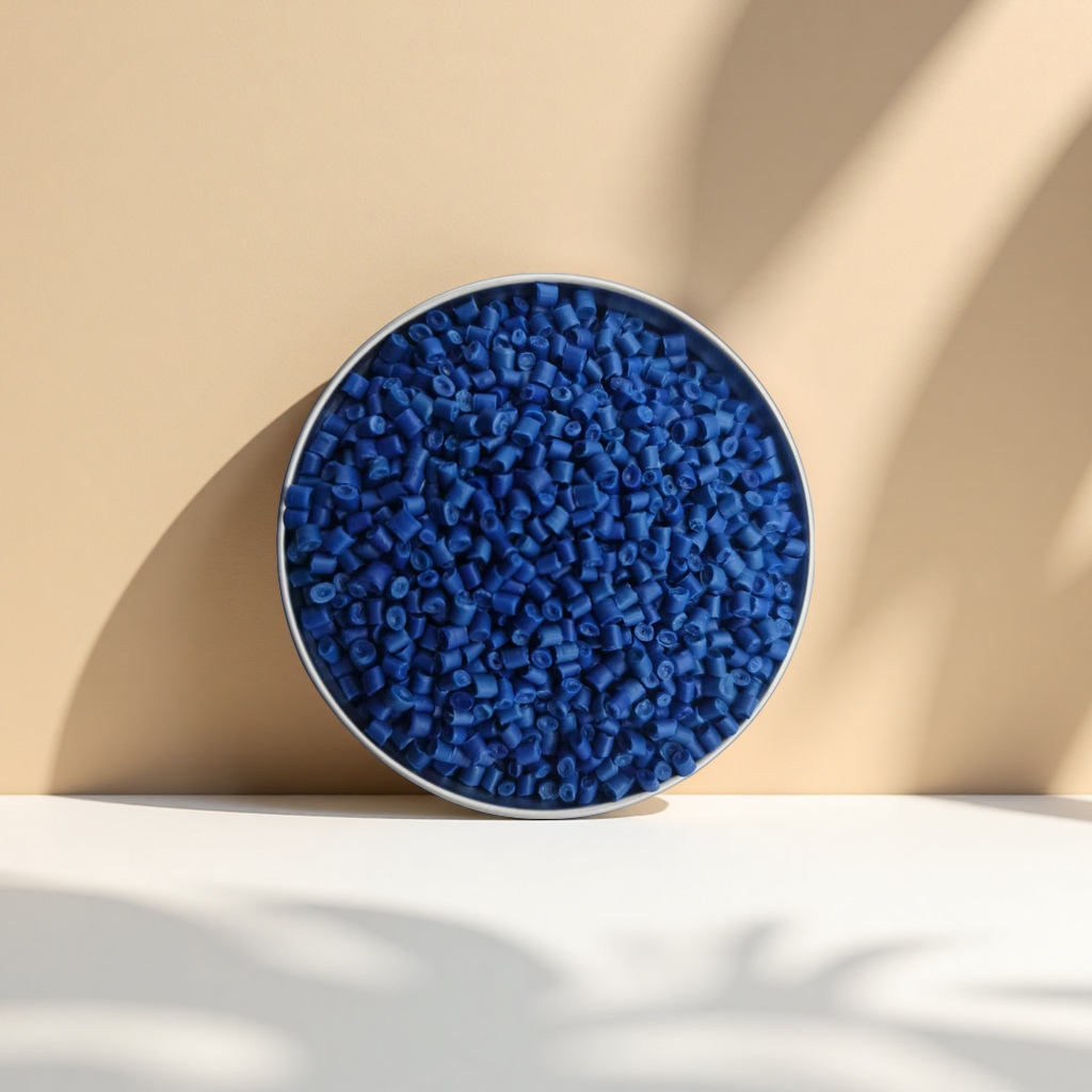 Blue granular plastic particles, general-purpose PP polypropylene raw material, granular industrial material details Picture