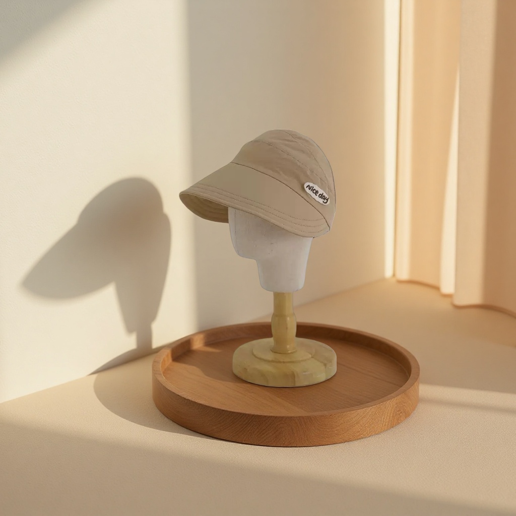 Beige sun-protective sun hat for women, breathable wide-brimmed summer outdoor sun hat Specification image