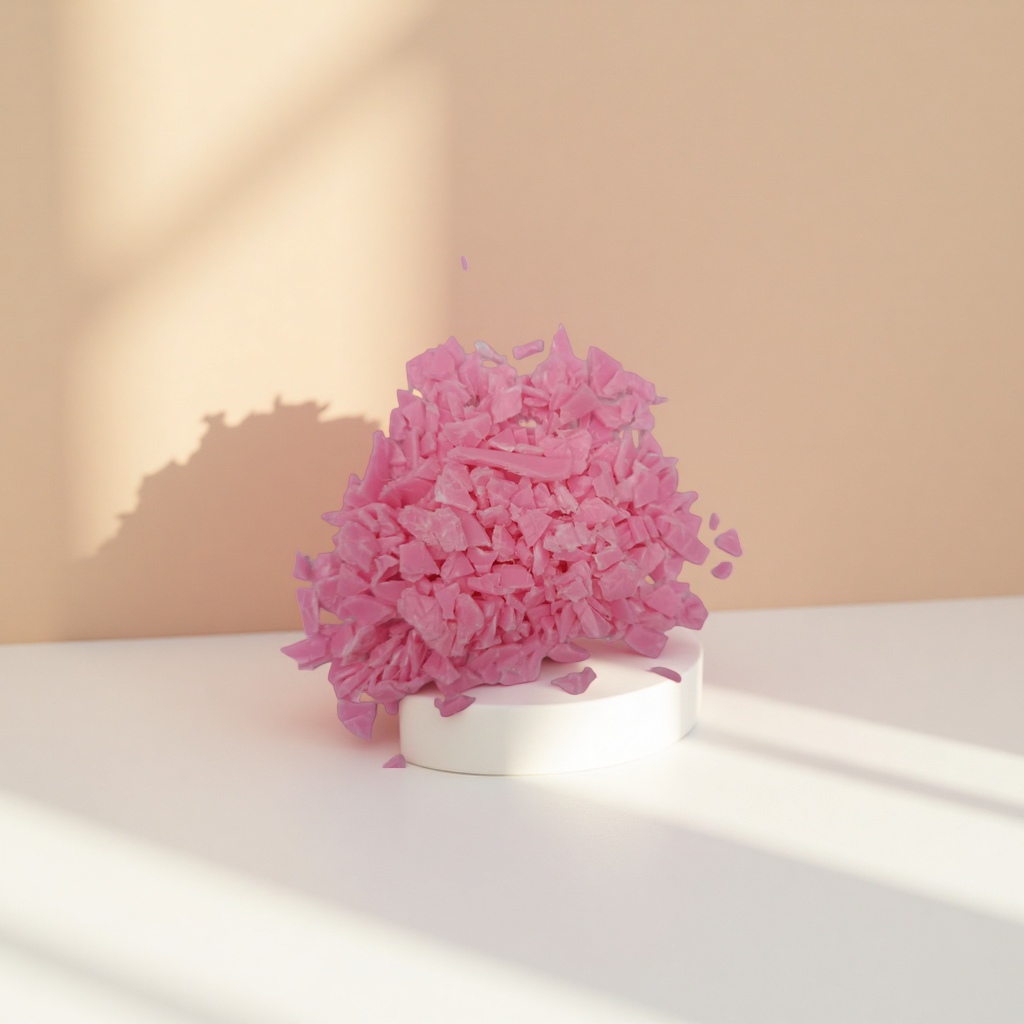 Pink plastic scraps, DIY decorative materials, creative art accessories Application Scenario