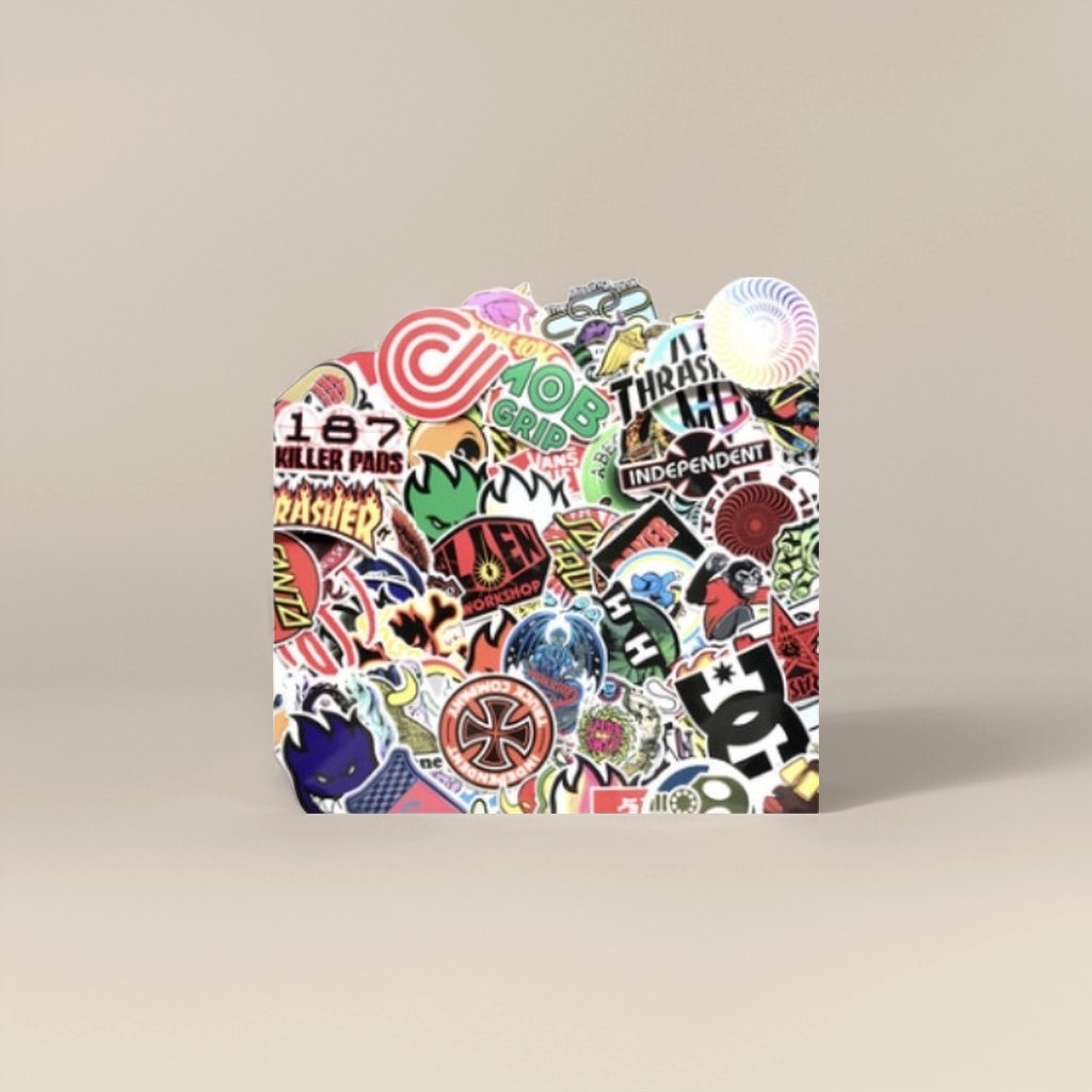 A creative DIY decorative sticker set with stacked colored stickers Application Scenario