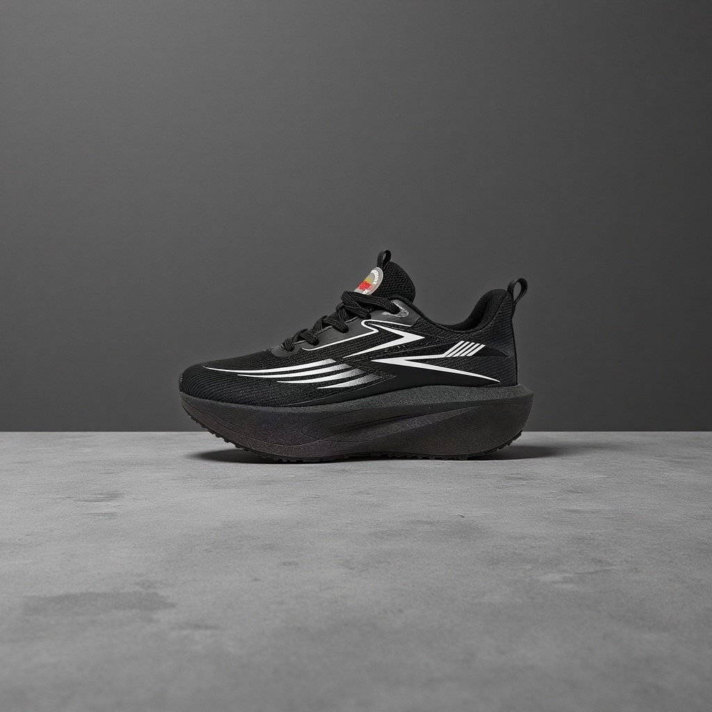 Black sports shoes for men, breathable, lightweight and shock-absorbing running shoes Item Picture