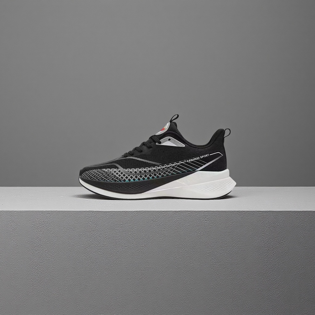 Black sports shoes for men, breathable, lightweight and shock-absorbing casual running shoes Specification image