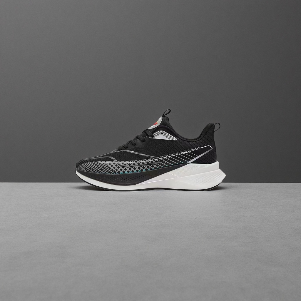 Black sports shoes for men, breathable, lightweight and shock-absorbing casual running shoes Item Picture