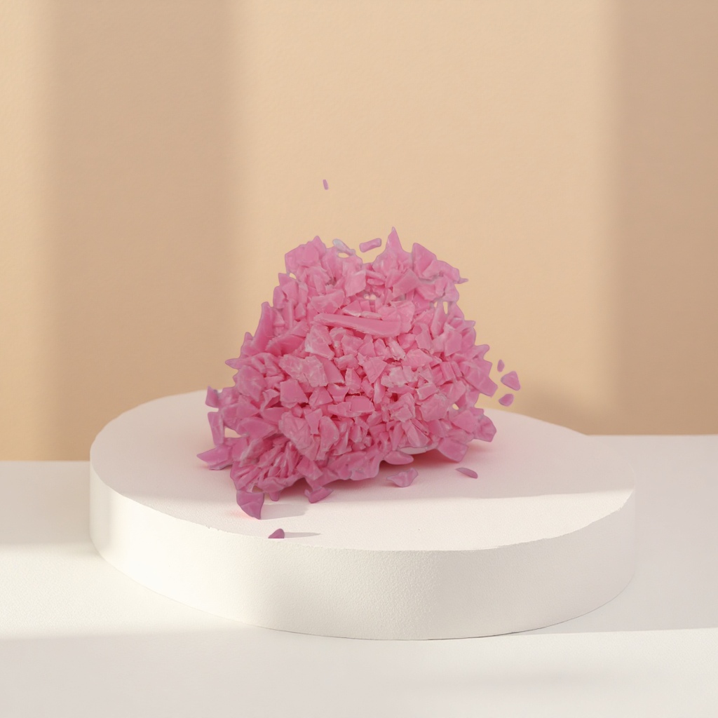 Pink plastic fragments, DIY decorative materials, creative art paper-cutting materials Application Scenario