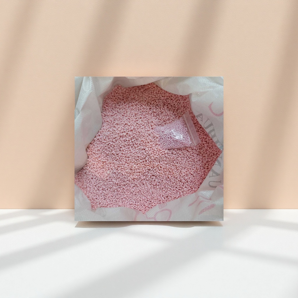 Pink granular plastic particles, universal injection molding raw material PP PE material, customizable color Pink granular plastic particles, universal injection molding raw material PP PE material, customizable color
