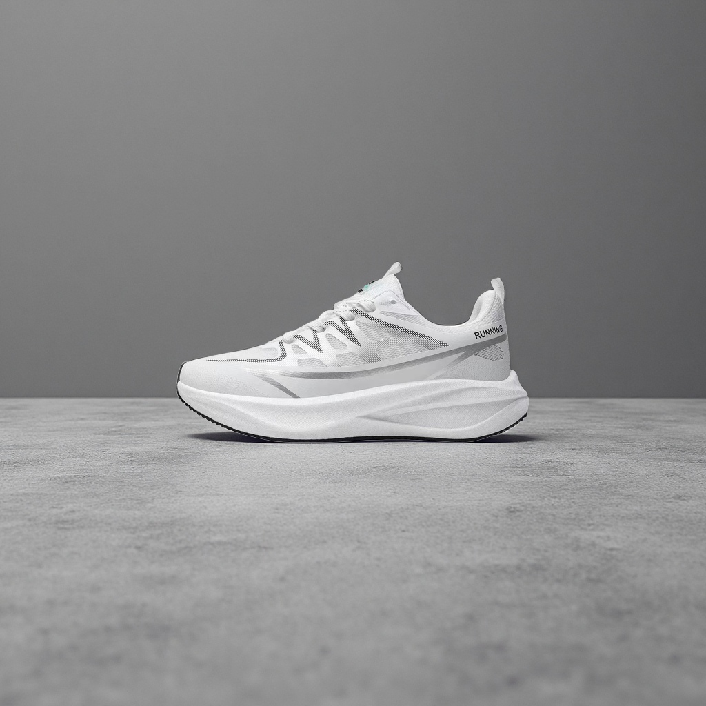 White running shoes for men and women, lightweight, breathable and shock-absorbing sports shoes Specification image
