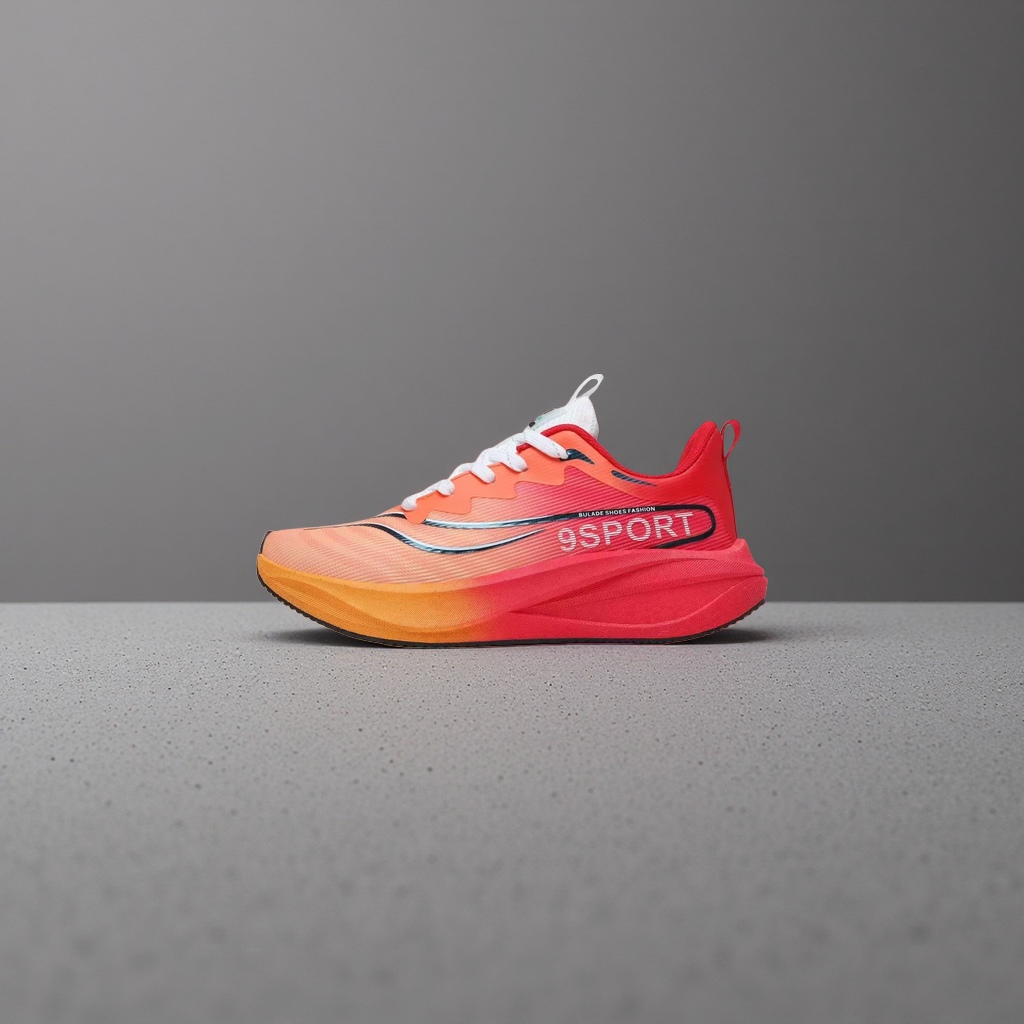 Orange-red gradient color sports shoes for both men and women, breathable and shock-absorbing running shoes Application Scenario