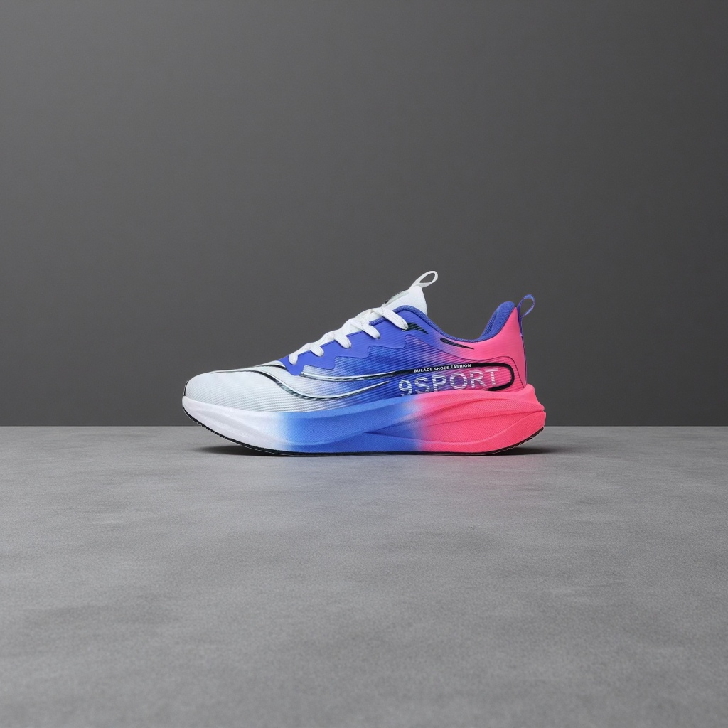 Blue and pink gradient color sports shoes, breathable, shock-absorbing and lightweight men's and women's casual running shoes Item Picture