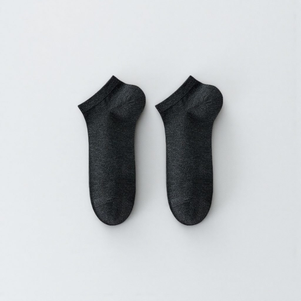 Black short socks for women, pure cotton sweat-absorbing and breathable mid-calf socks, versatile for daily use in spring and autumn Specification image