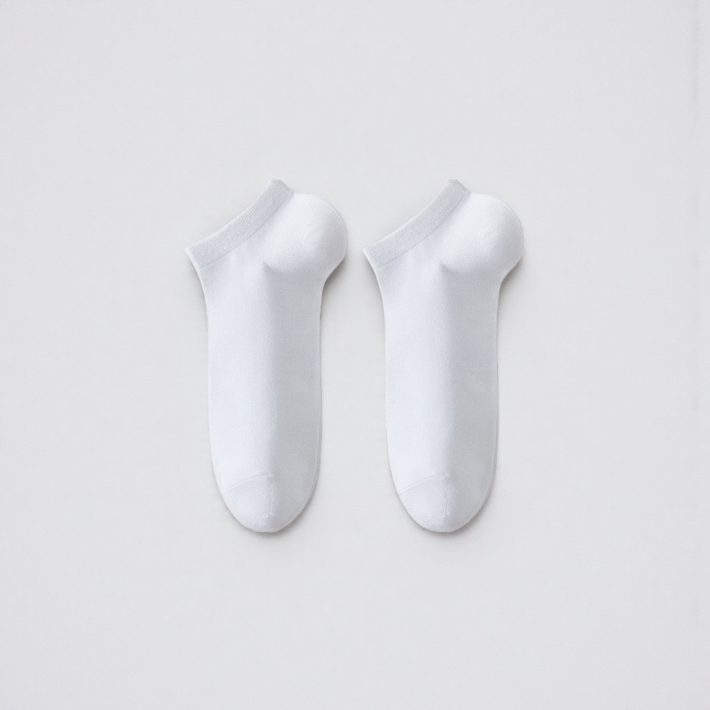 White short socks made of pure cotton, sweat-absorbing and breathable, suitable for both men and women, a basic and versatile daily outfit Specification image