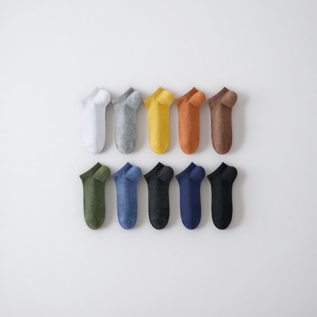 Five pairs of colorful short socks made of pure cotton, sweat-absorbing and breathable, for both men and women Specification image