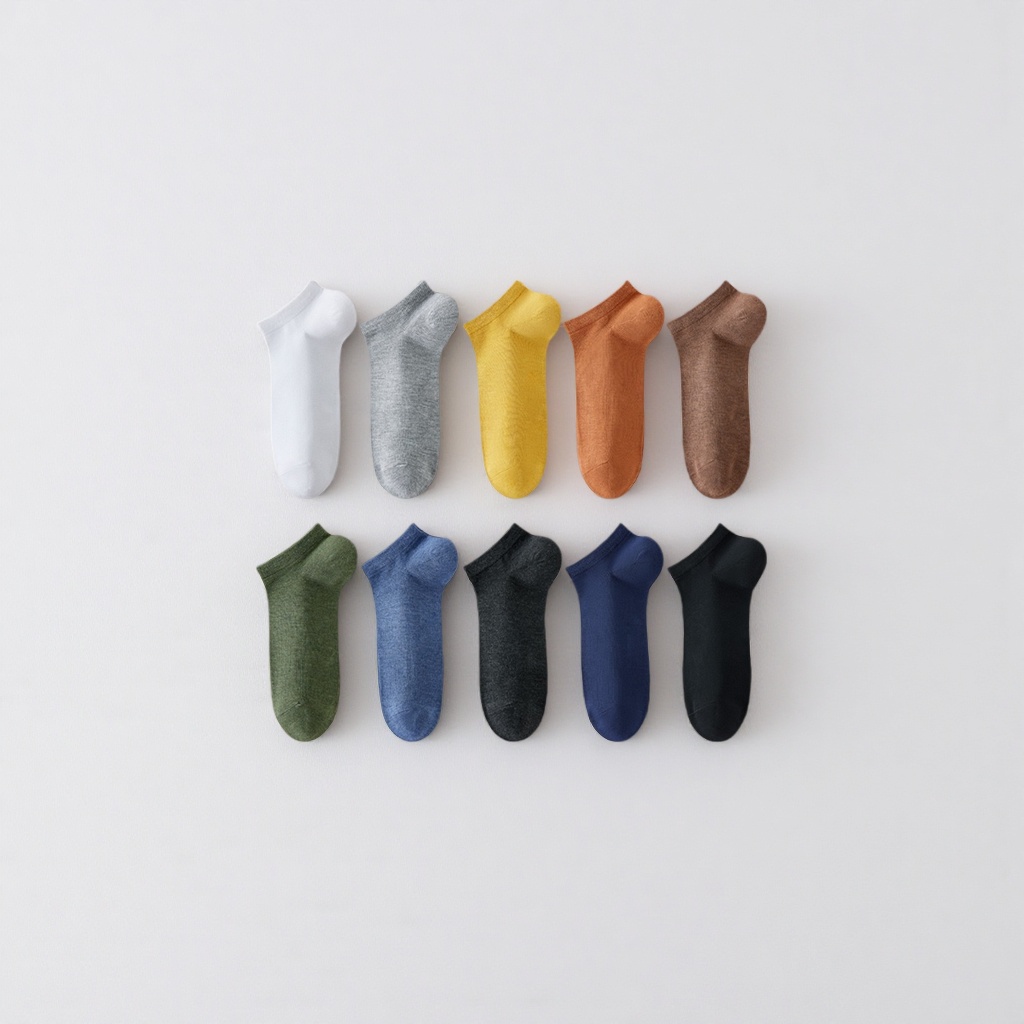 Five pairs of colorful short socks made of pure cotton, sweat-absorbing and breathable, for both men and women Application Scenario