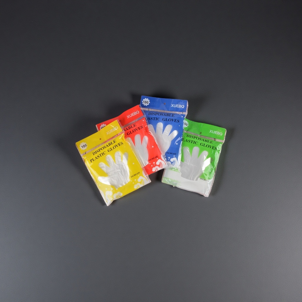 彩色包装一次性塑料手套 食品级加厚防滑家用清洁用