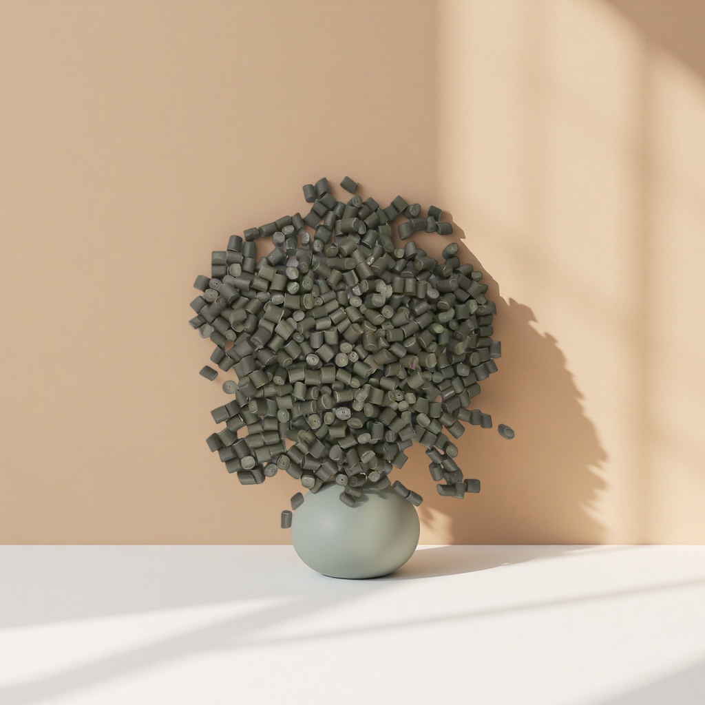 Grayish-green granular plastic particles, industrial-grade PP polypropylene raw material, 25kg per bag Application Scenario