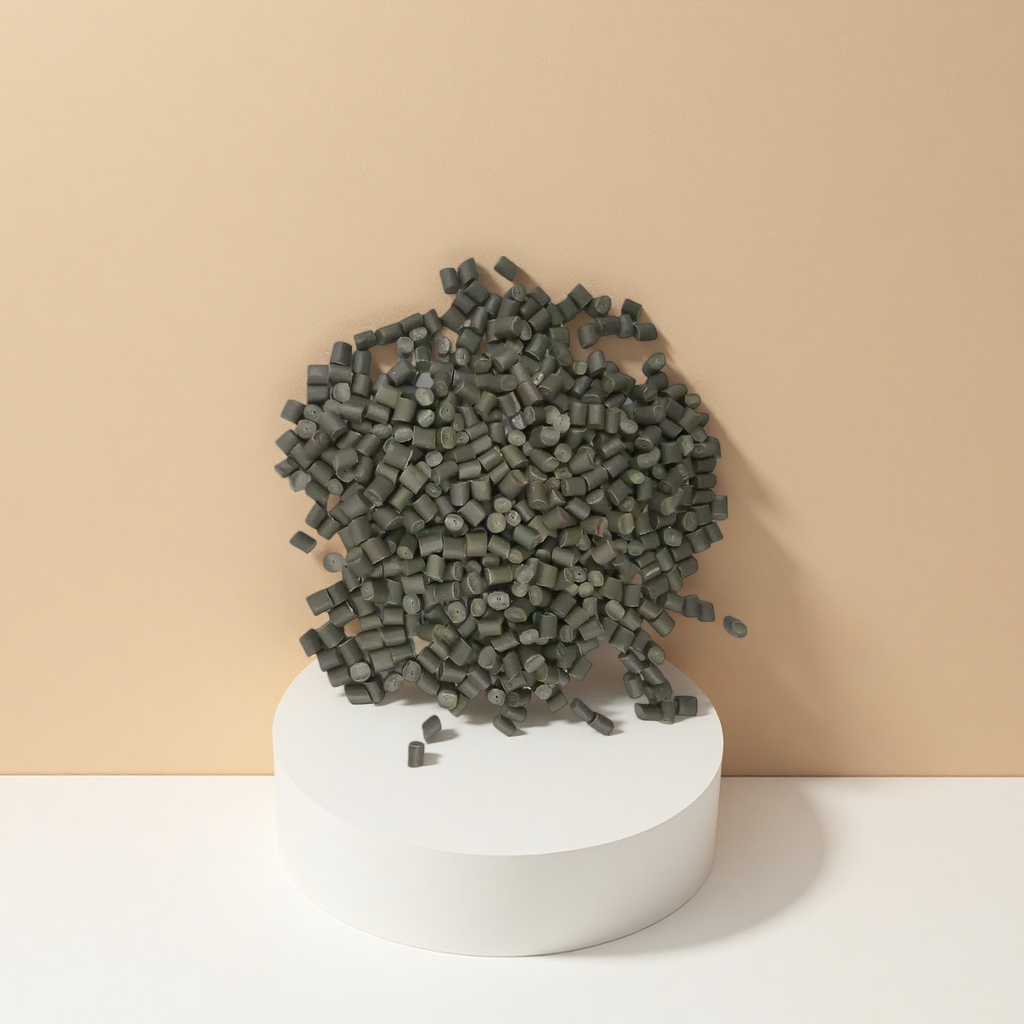 Grayish-green granular plastic particles, industrial-grade PP polypropylene raw material, 25kg per bag Specification image