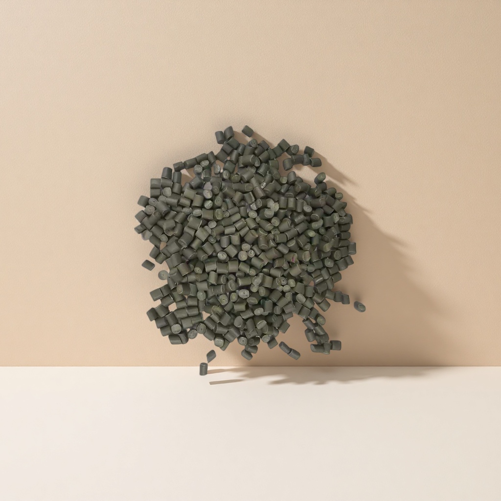 Grayish-green granular plastic particles, industrial-grade PP polypropylene raw material, 25kg per bag details Picture