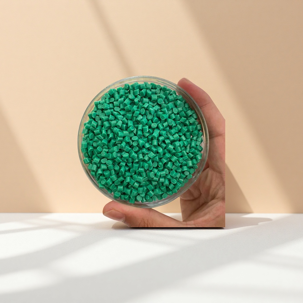 Green plastic pellets, environmentally friendly grade PP polypropylene pellets, 25kg for industrial use