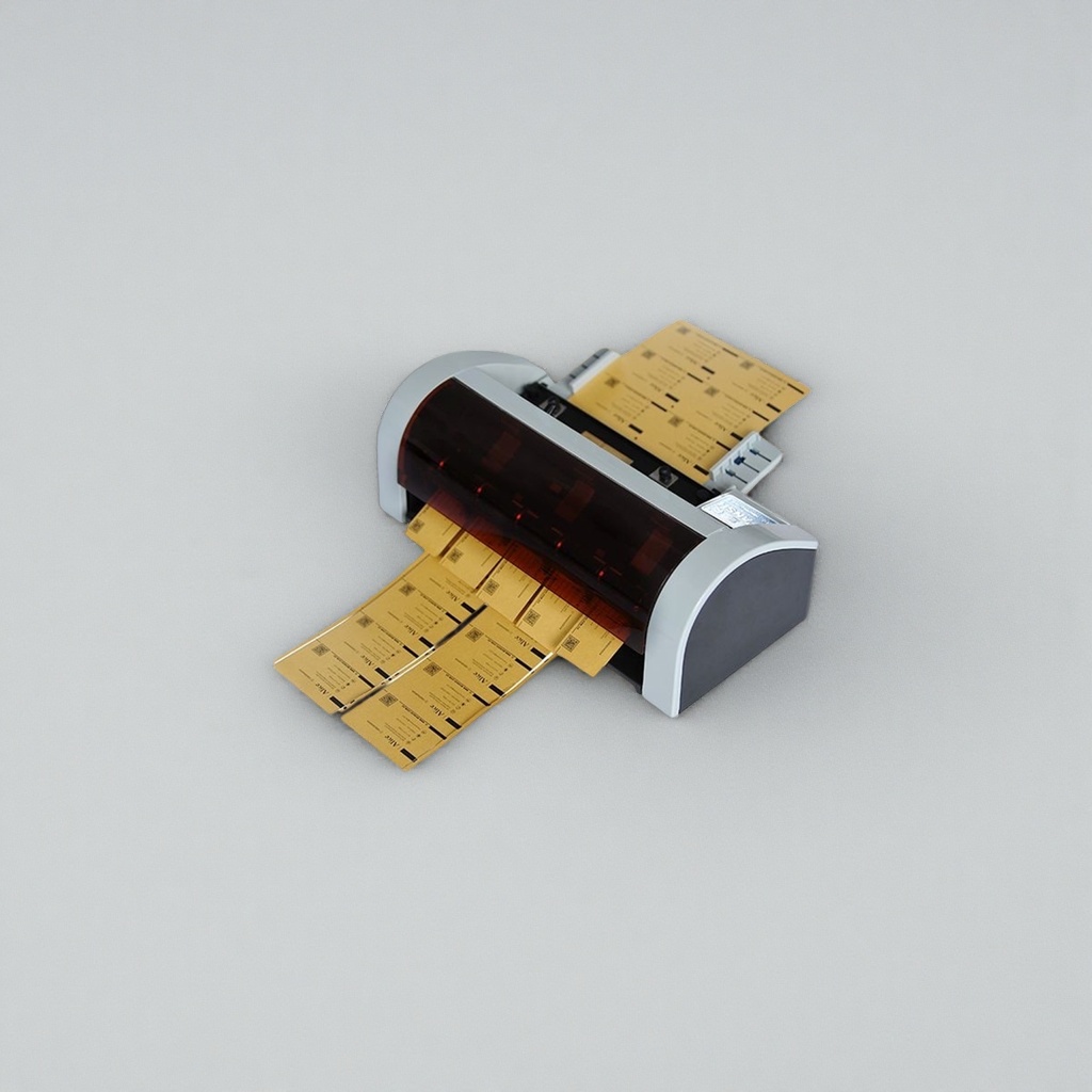 The grey printer is printing yellow label paper compatible with thermal label printers details Picture