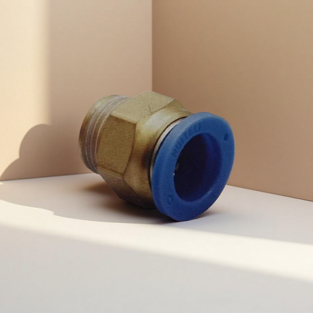Universal corrosion-resistant water pipe fittings with golden threaded joints and blue sealing rings Application Scenario