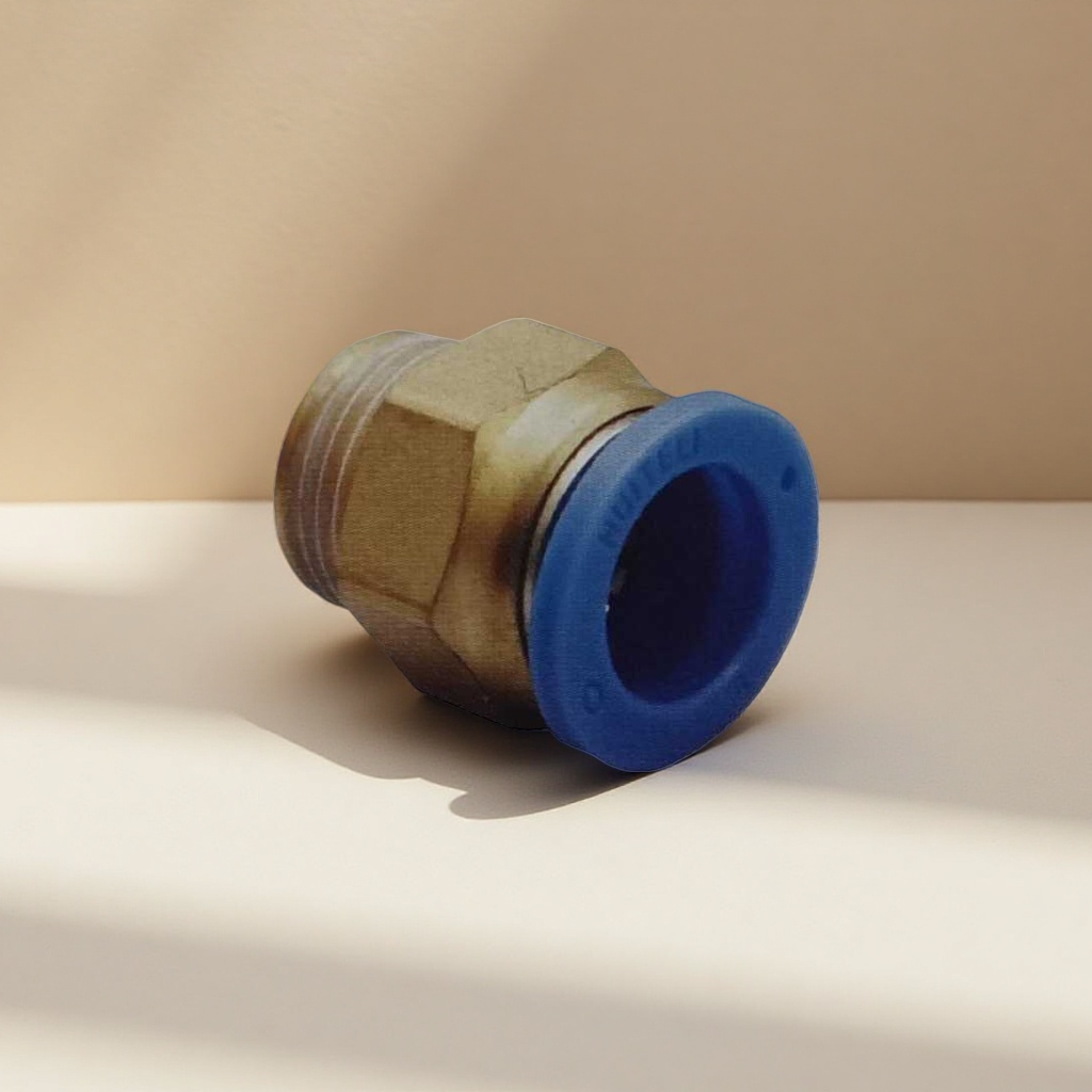 Universal corrosion-resistant water pipe fittings with golden threaded joints and blue sealing rings Specification image