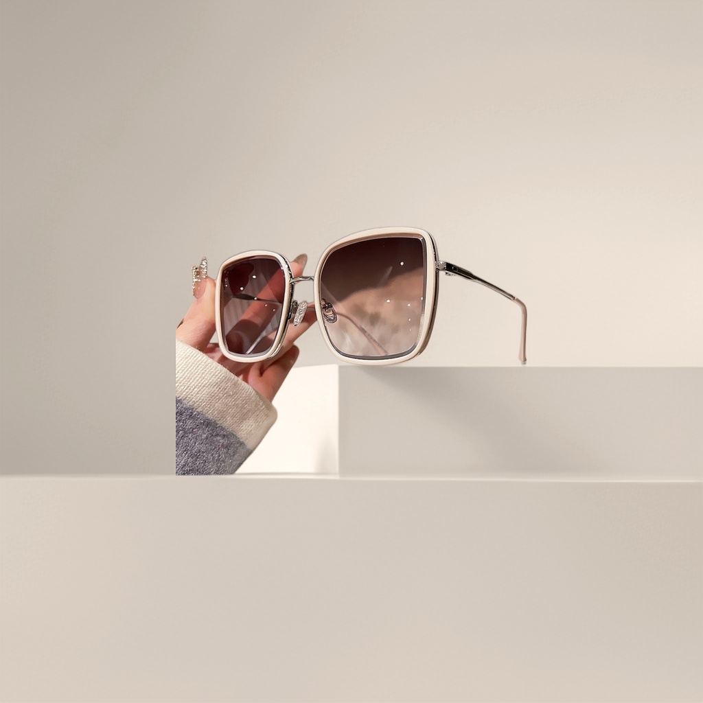 نظارات شمسية مربعة بيضاء اللون، نظارات شمسية مضادة للأشعة فوق البنفسجية Specification image