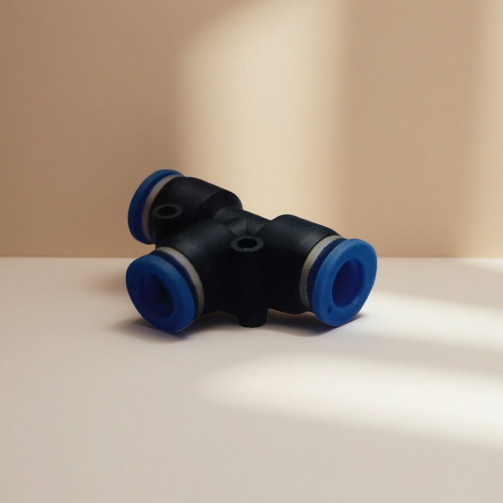 Black three-way joint with blue sealing ring PVC pipe fitting accessory Application Scenario