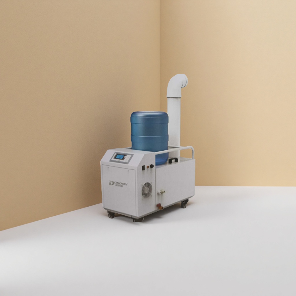 White mobile humidifier with blue bucket on top, household silent large-capacity humidifier Application Scenario