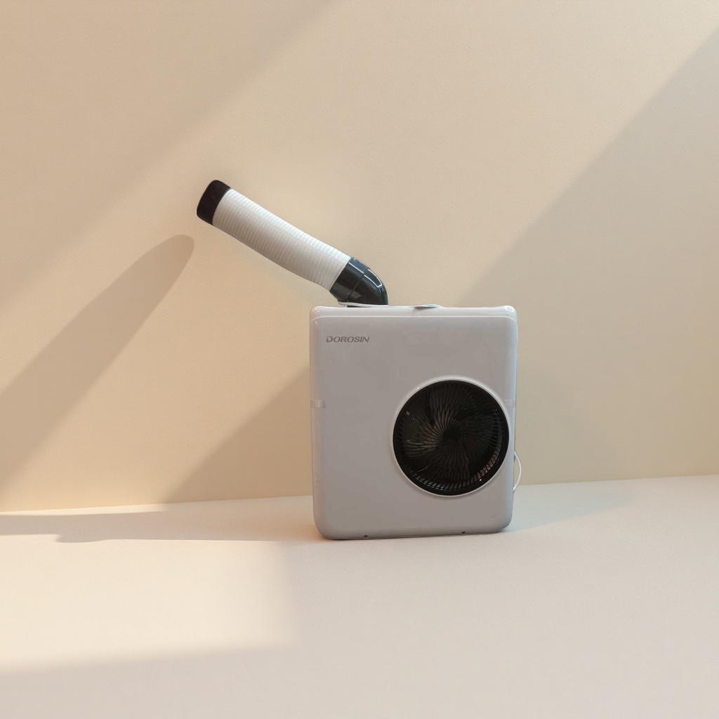 White mobile cold air blower, household silent and energy-saving cooling fan, desktop portable refrigeration equipment Application Scenario