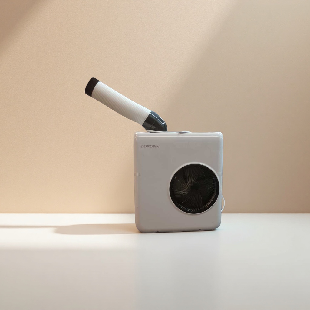 White mobile cold air blower, household silent and energy-saving cooling fan, desktop portable refrigeration equipment details Picture