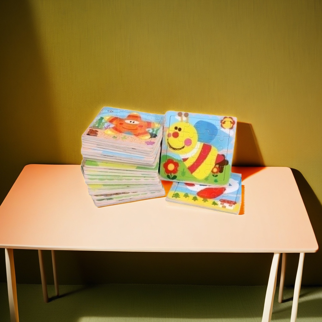 Colorful children's jigsaw puzzle toys with wooden safety rounded corners for early education and enlightenment, suitable for children aged 3-6 details Picture