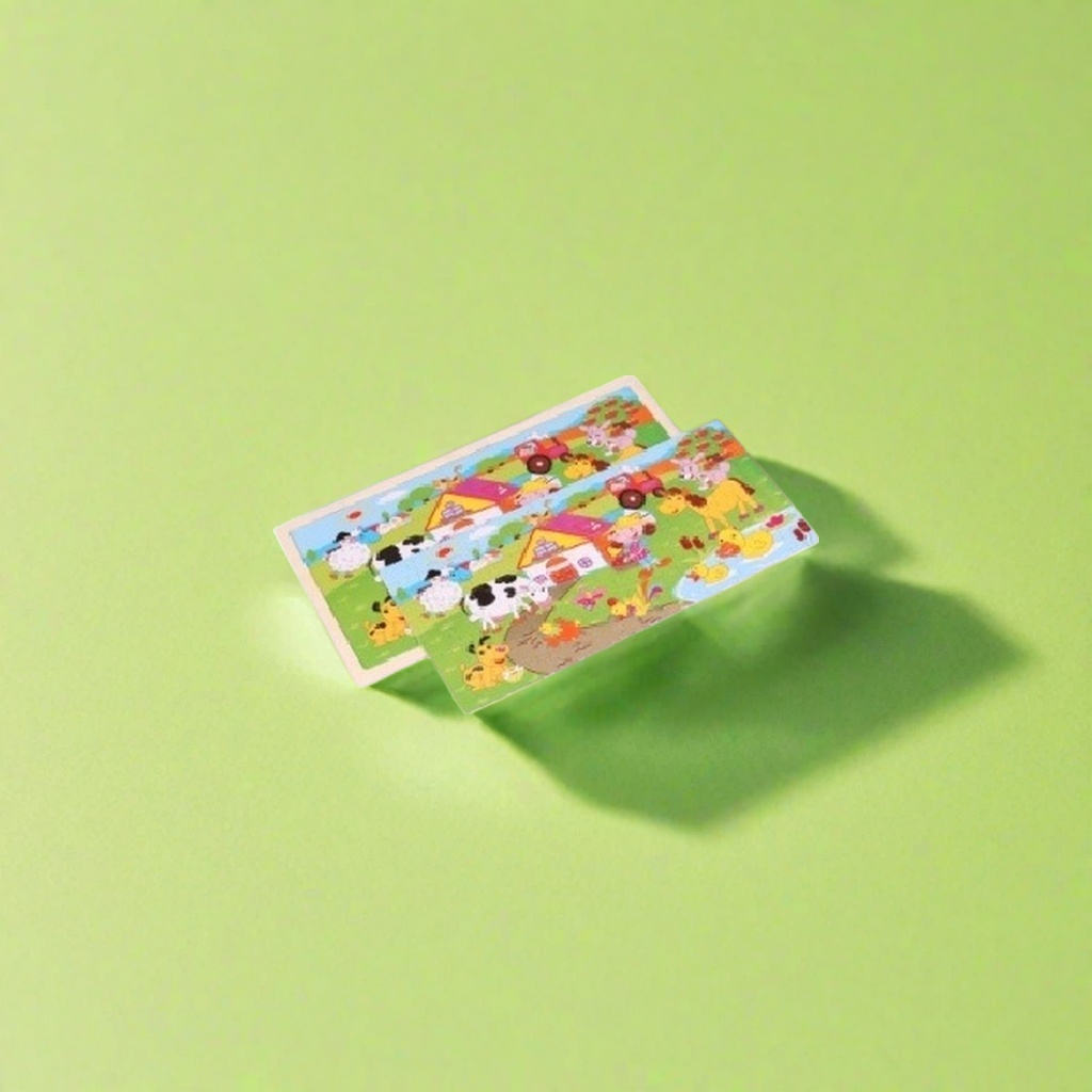 彩色农场主题拼图板 木质环保儿童早教玩具 圆角安全 details Picture