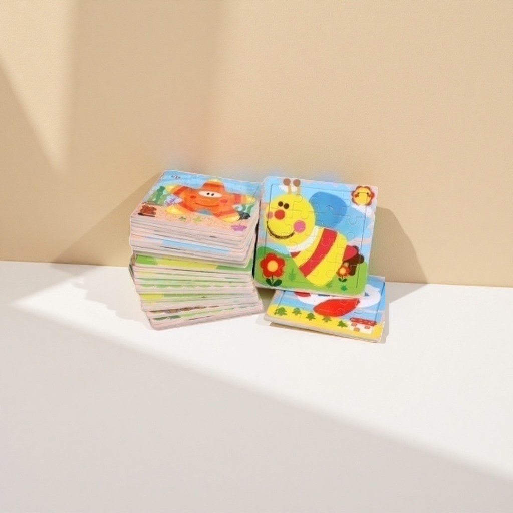 Colorful children's jigsaw puzzle toys, printed with eco-friendly ink, smooth edges and corners, for indoor parent-child interaction Application Scenario