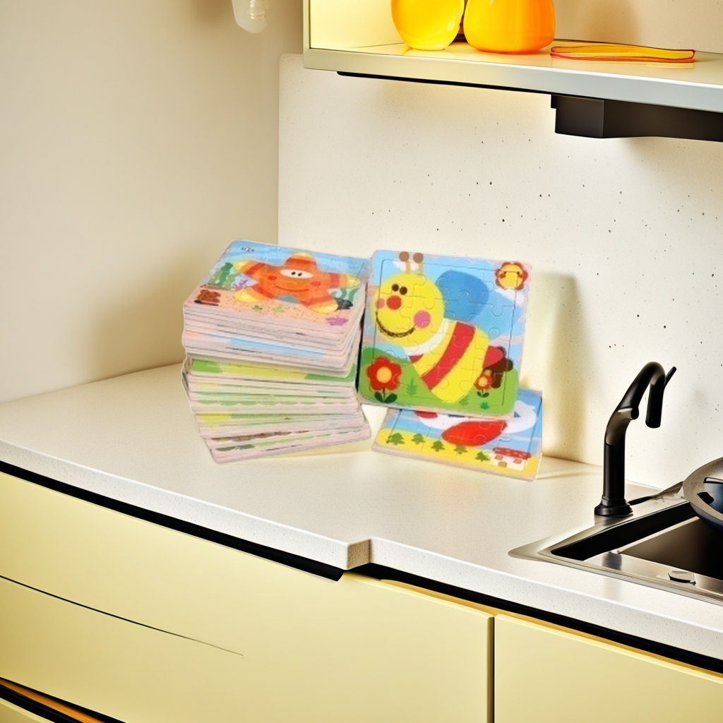 Colorful children's jigsaw puzzle toys, eco-friendly wooden large-particle, safe and non-toxic, kindergarten teaching AIDS Specification image
