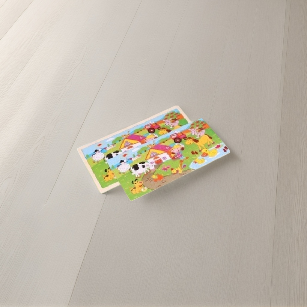 Colorful farm-themed jigsaw puzzle board, safe ink printing, thick cardboard material, interactive toy for children aged 3 and above details Picture