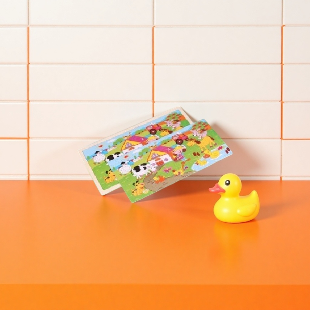 Farm animal-themed color jigsaw puzzle board children's educational enlightenment toy details Picture