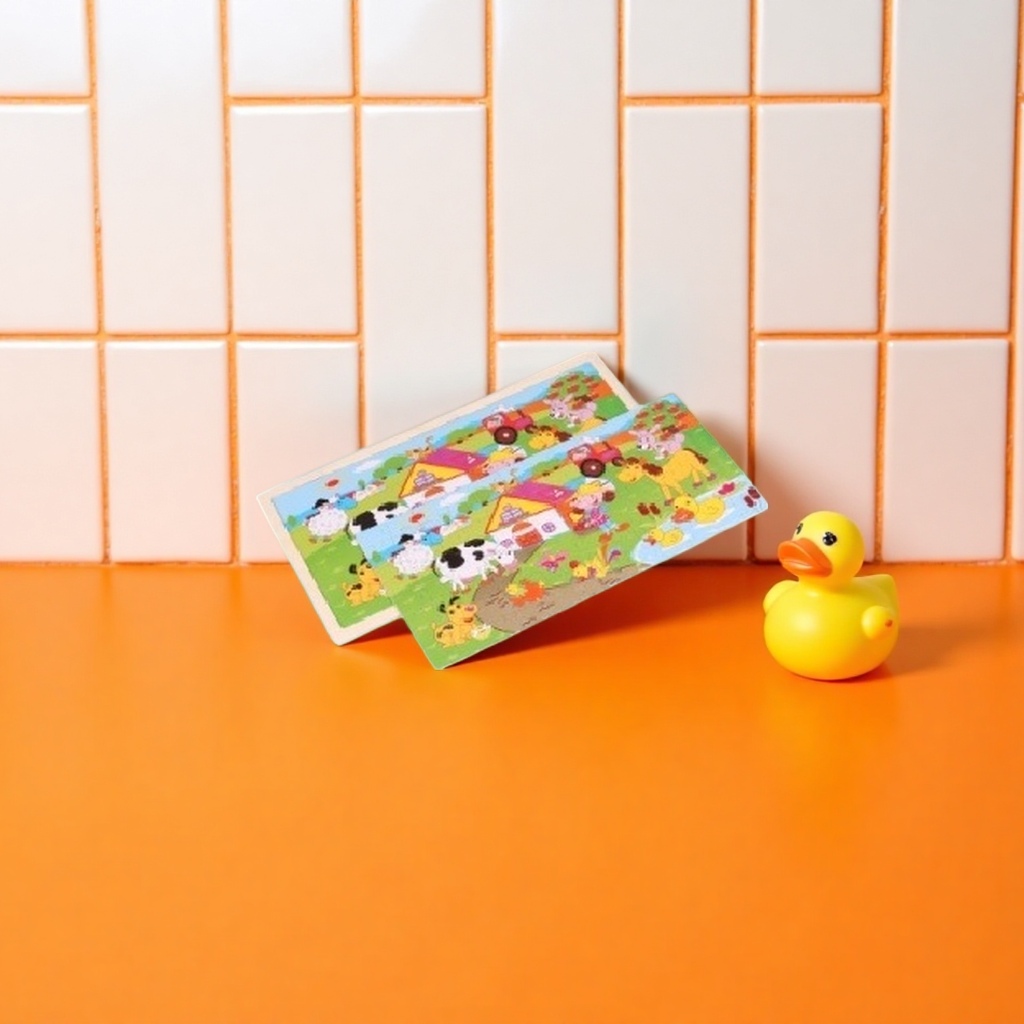 Farm animal-themed color jigsaw puzzle board children's educational enlightenment toy Application Scenario