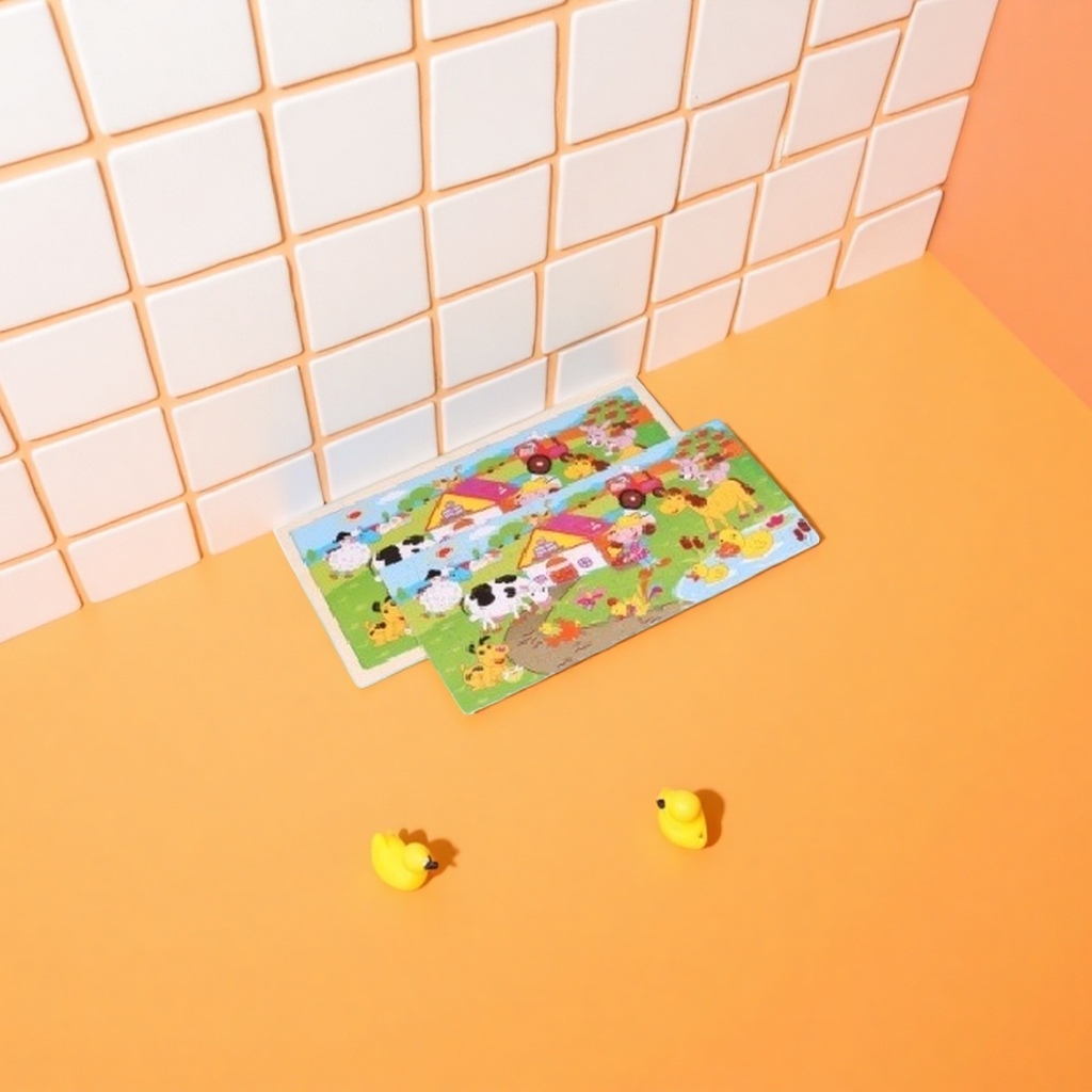 Farm animal-themed color jigsaw puzzle board children's educational enlightenment toy