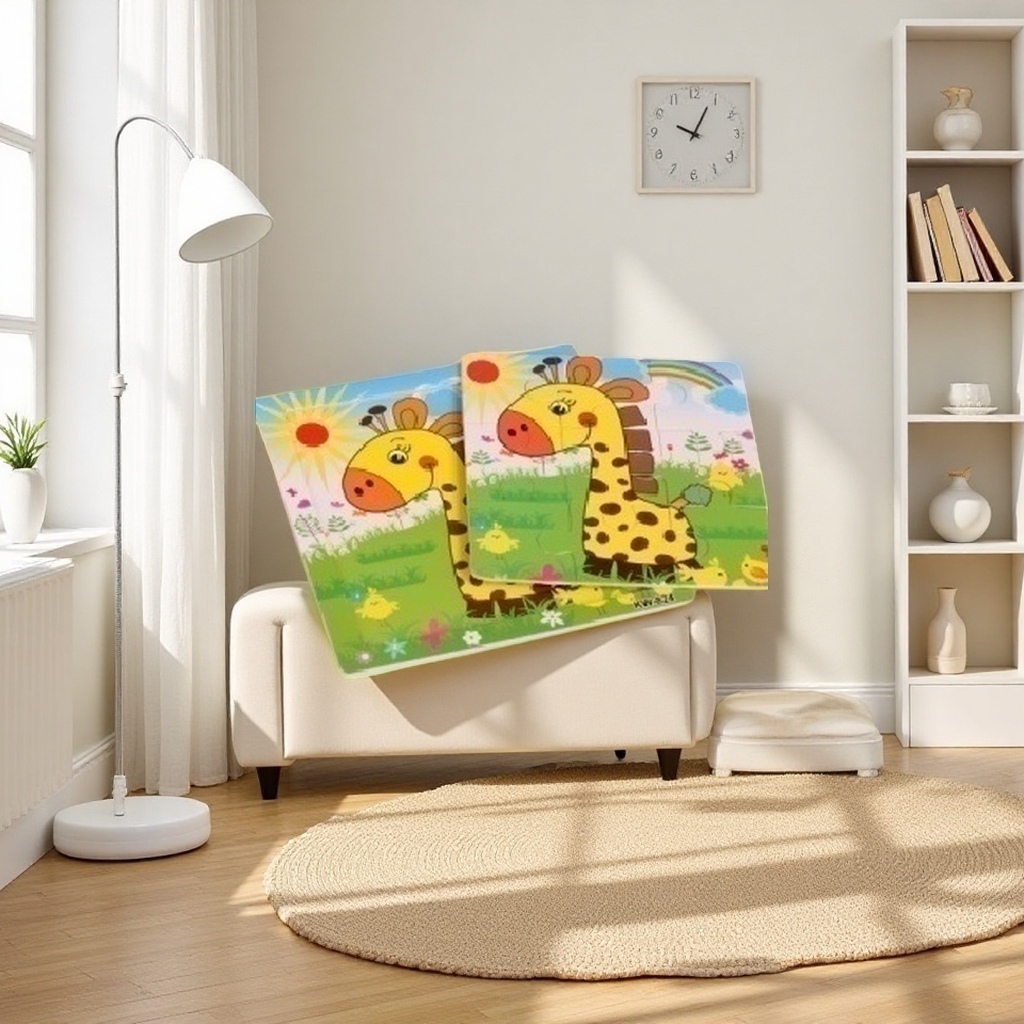 Colorful giraffe-patterned children's book assembly educational toys for early education and enlightenment