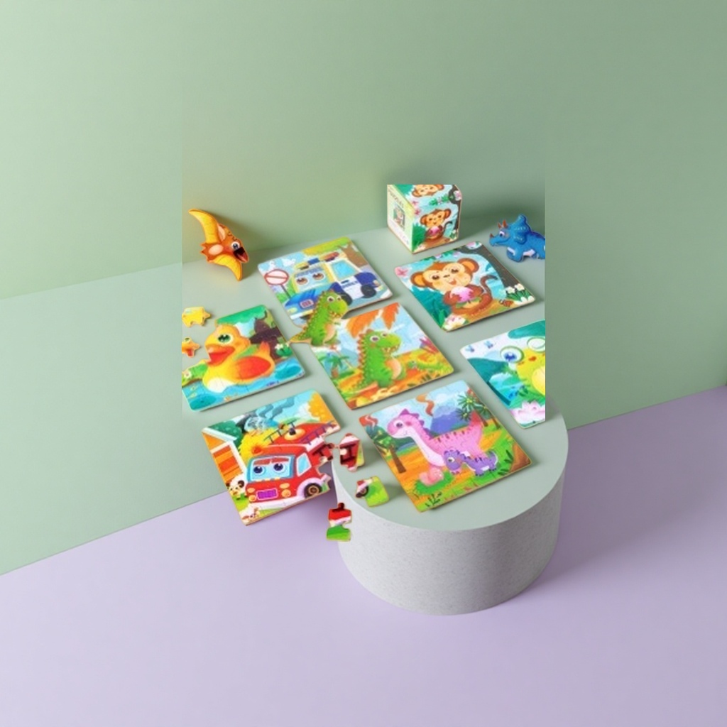 Colorful jigsaw puzzle toys are suitable for kindergarten collective activities and are made of large-particle environmentally friendly ABS Specification image