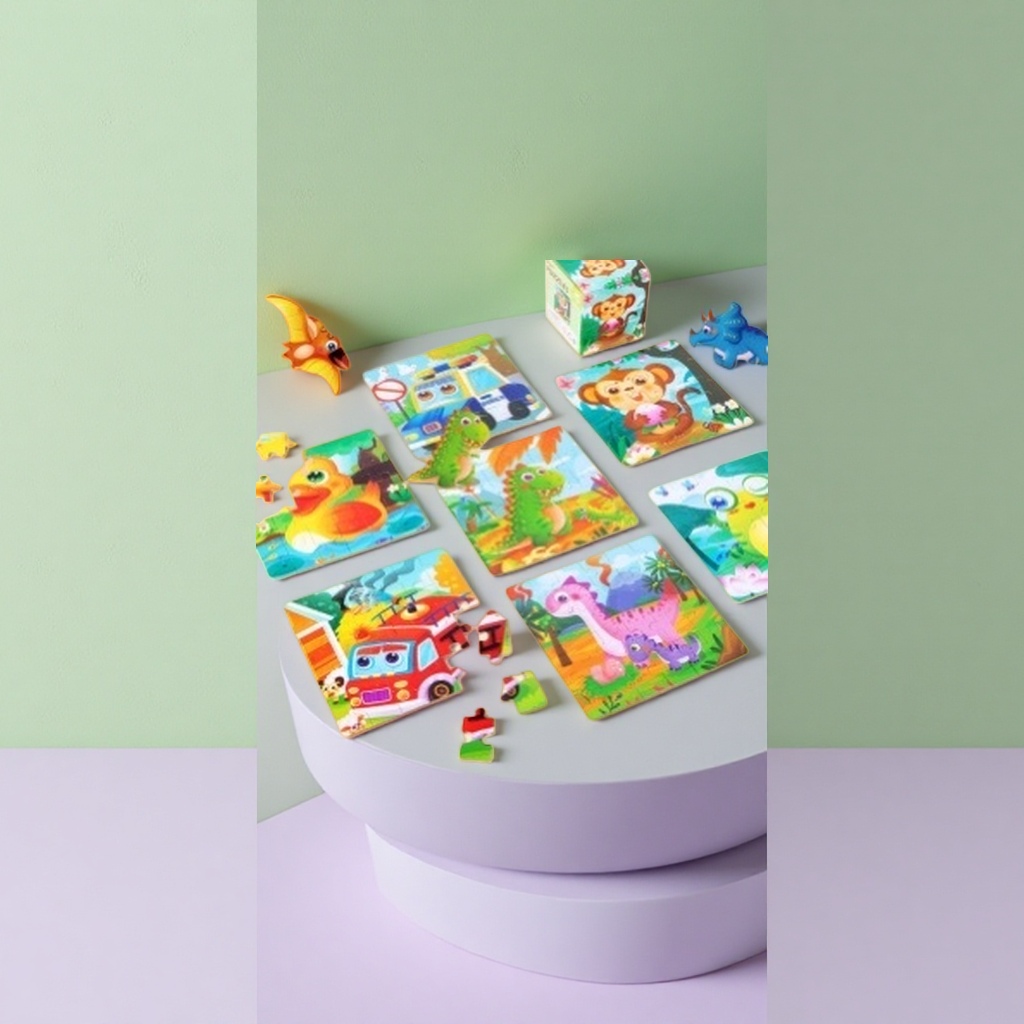 Colorful jigsaw puzzle toys are suitable for kindergarten collective activities and are made of large-particle environmentally friendly ABS details Picture