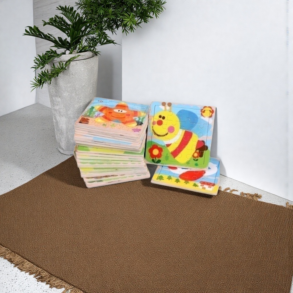 Colorful children's jigsaw puzzle toys with wooden safety rounded corners for early education and intelligence, 36 pieces Application Scenario