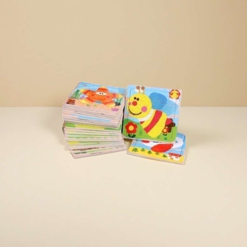 Colorful children's wooden jigsaw puzzle toys, 3D stereoscopic cognitive enlightenment, safe and environmentally friendly with rounded corners