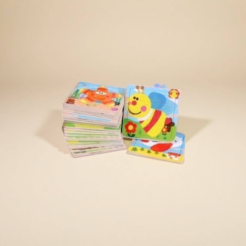 Colorful children's wooden jigsaw puzzle toys, 3D stereoscopic cognitive enlightenment, safe and environmentally friendly with rounded corners details Picture