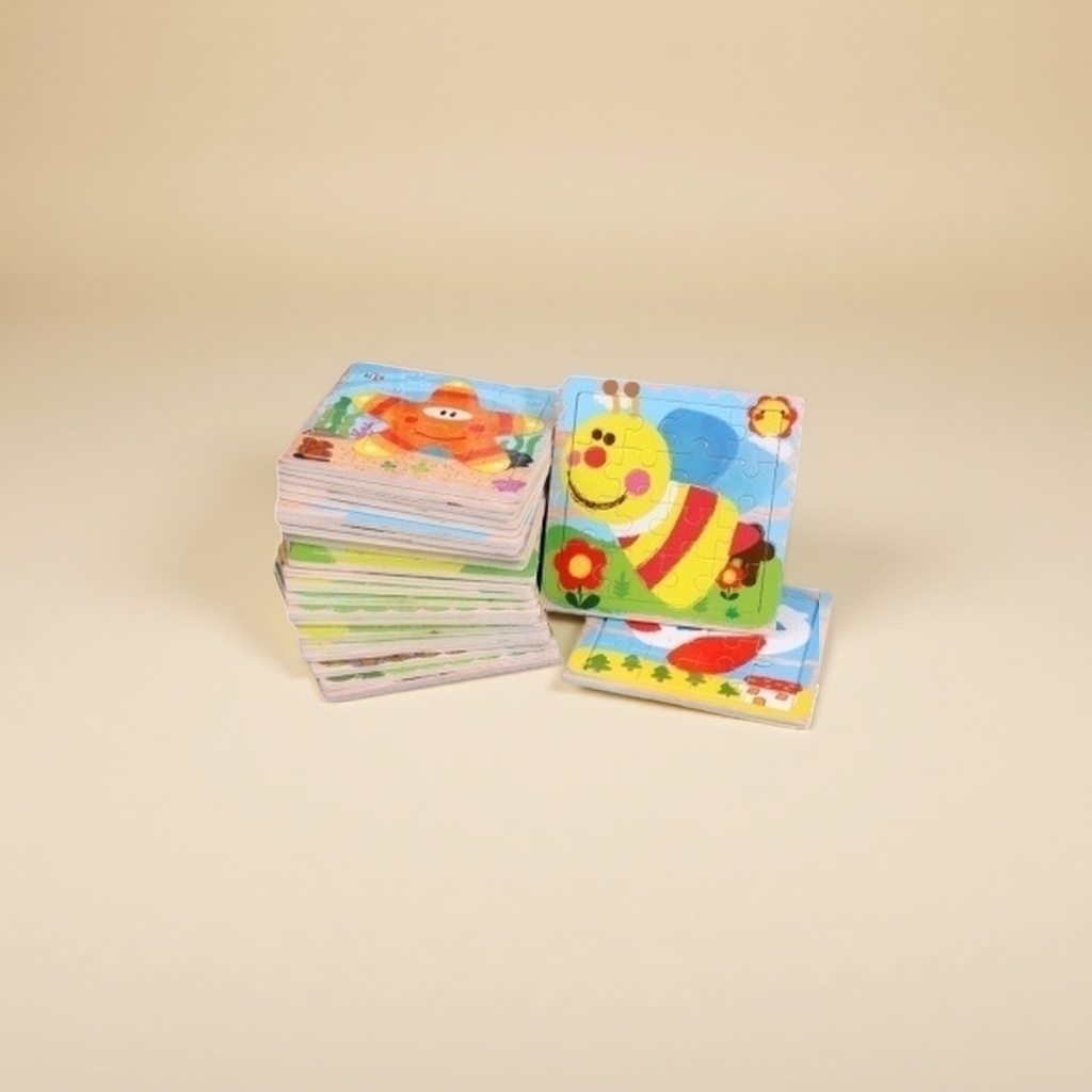 Colorful children's wooden jigsaw puzzle toys, 3D stereoscopic cognitive enlightenment, safe and environmentally friendly with rounded corners Application Scenario