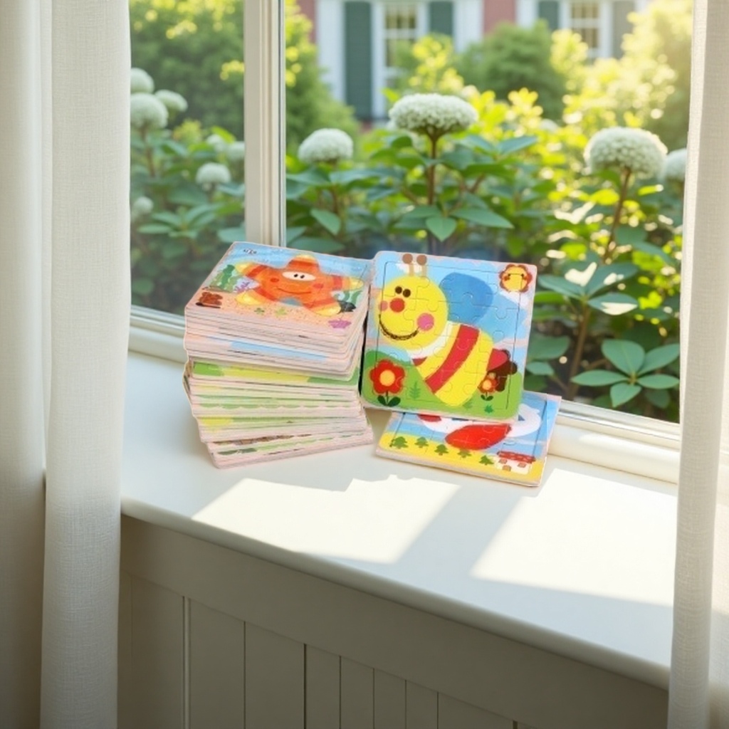 Colorful children's jigsaw puzzle toys, made of eco-friendly wood, large particles, safe and non-toxic, for parent-child interaction Application Scenario