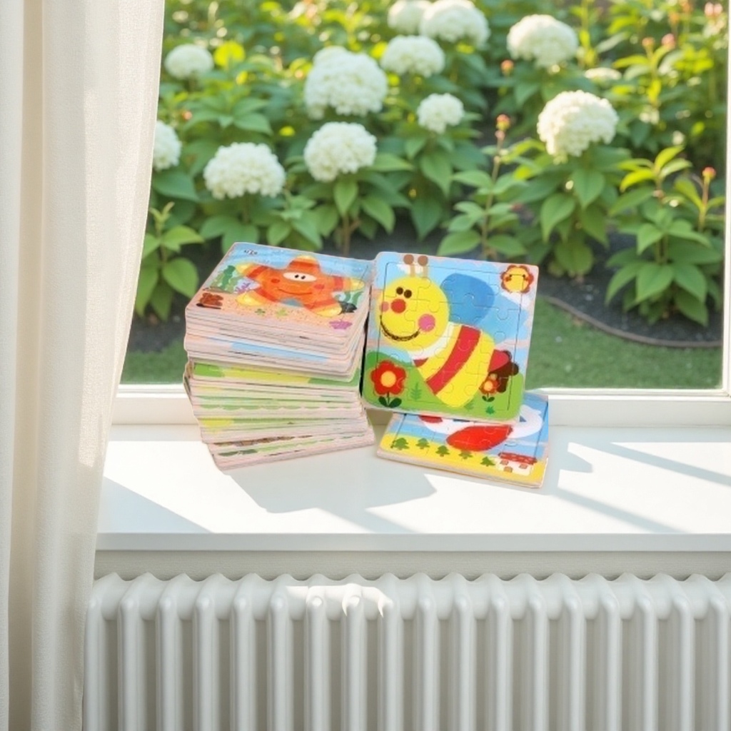 Colorful children's jigsaw puzzle toys, made of eco-friendly wood, large particles, safe and non-toxic, for parent-child interaction