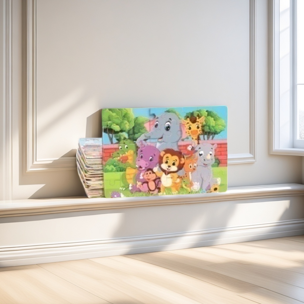Colorful animal-themed jigsaw puzzles are educational toys for children's early education Application Scenario