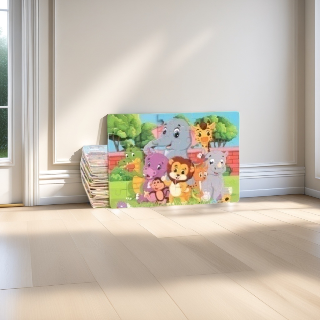 Colorful animal-themed jigsaw puzzles are educational toys for children's early education Specification image