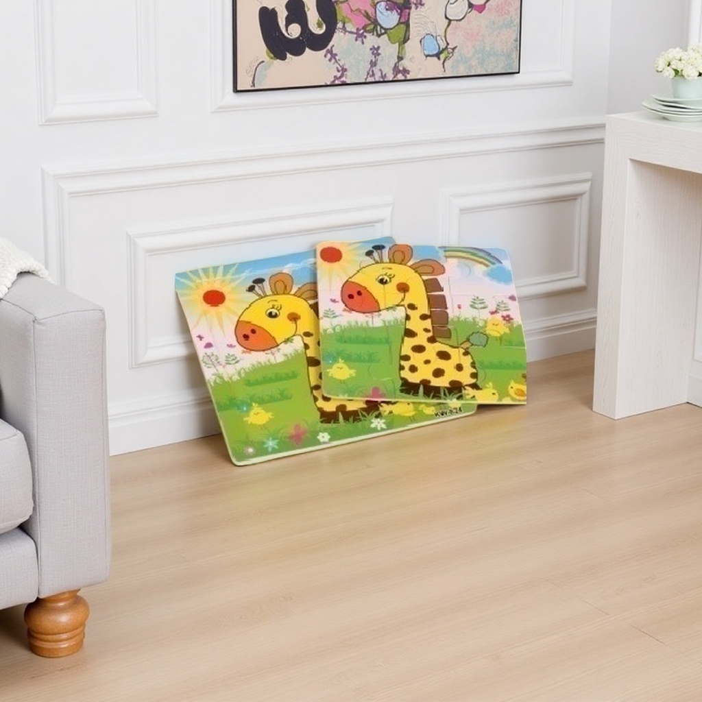 Цветные жирафы, зелёные чернила для окружающей среды, картонные картонные картонные дети, защищенные от опасности Specification image